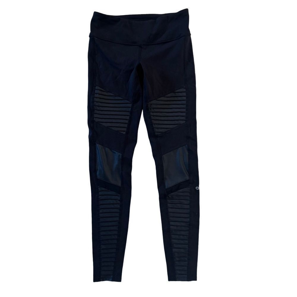 Black Leggings with Mesh Panels ALO yoga size small